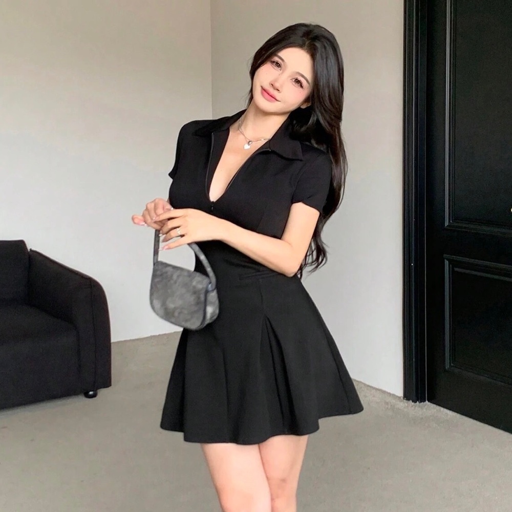 Collared Zip Up Dress